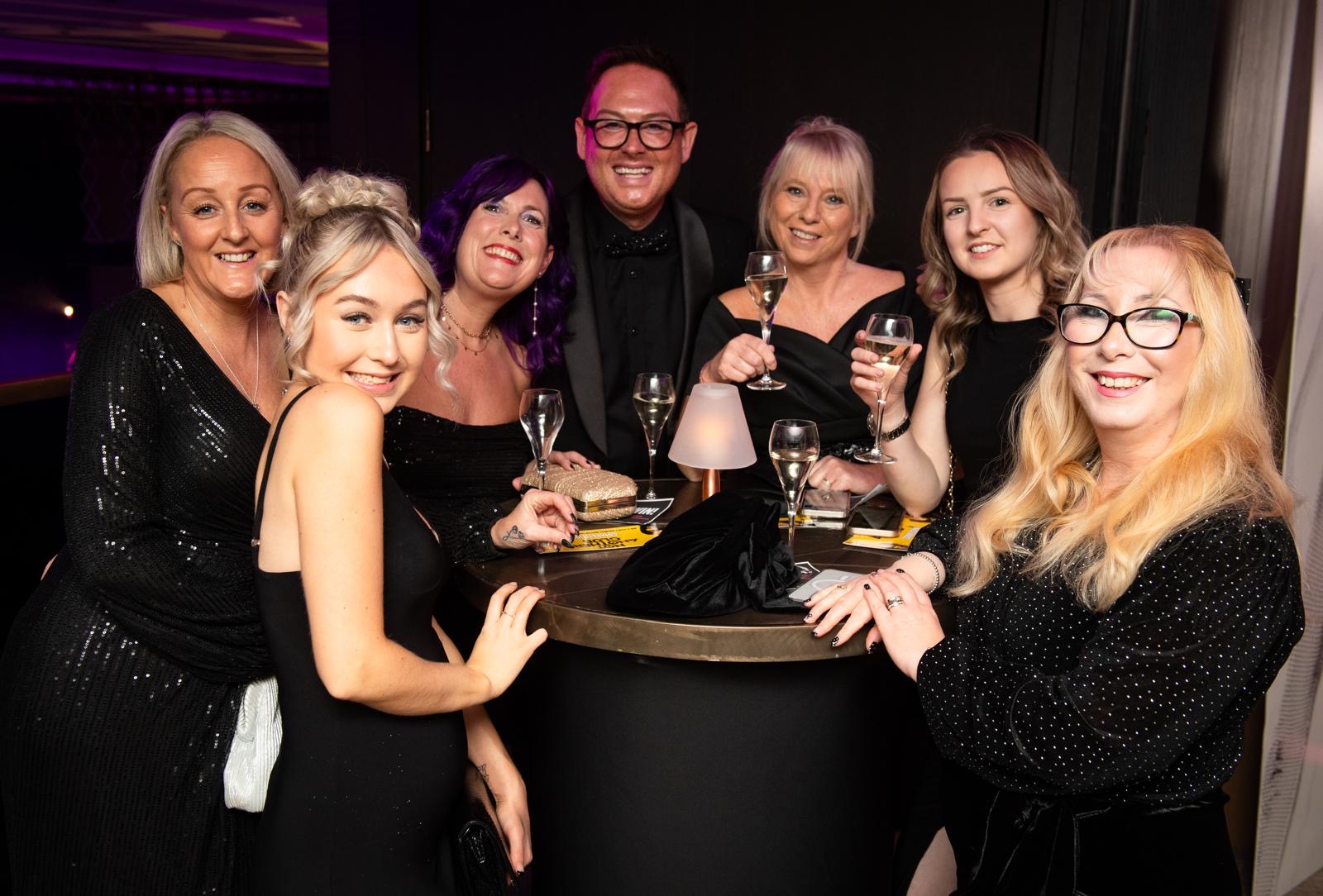 headlines hair salon team at awards ceremony winners
